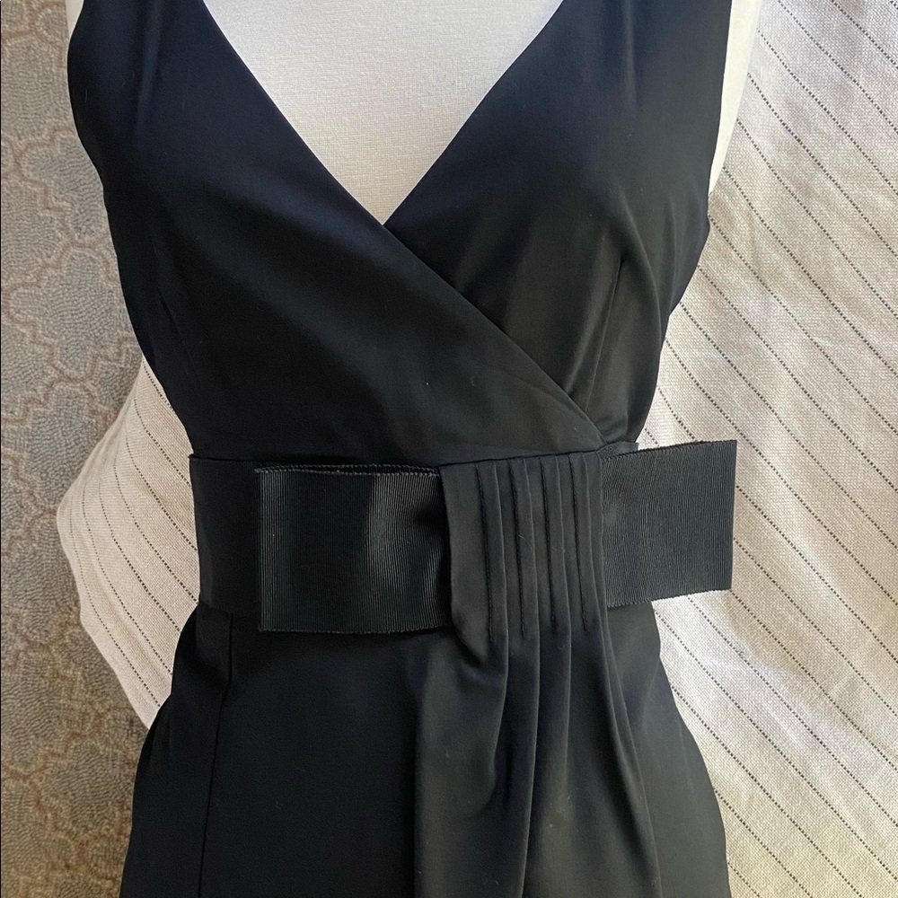 RED Valentino faux wrap black cocktail dress
